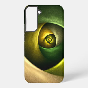Groene Wervelende Bloemige Moderne Abstracte Kunst Samsung Galaxy Hoesje