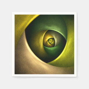 Groene Wervelende Bloemige Moderne Abstracte Kunst Servet