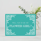 Groene wervelgrenspas je wordt mijn Bloemenmeisje Kaart (Staand voorkant)