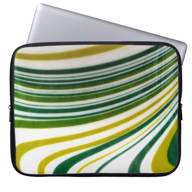Groene wervellaptophoes laptop sleeve (Voorkant)