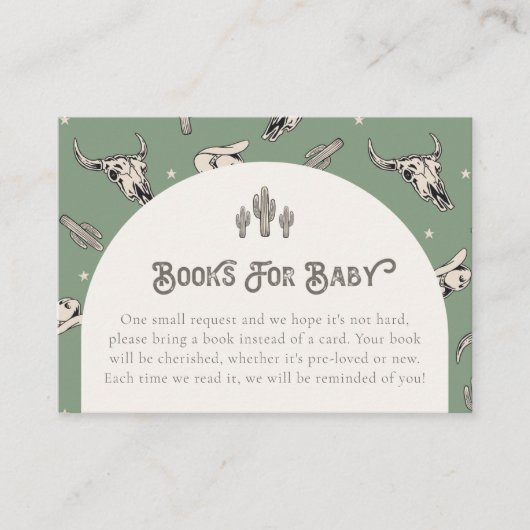 Groene Westerne boeken voor Baby Kaarten (Voorkant)