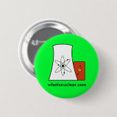 Groene whatisnuclear.com-speld ronde button 5,7 cm (Voorkant /achterkant)