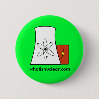 Groene whatisnuclear.com-speld ronde button 5,7 cm