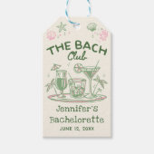 Groene Whimsical Beach Cocktail Bachelorette-feest Cadeaulabel (Voorkant)