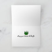 Groene Whimsical Bomen Feestdagen Kaart (Binnen)