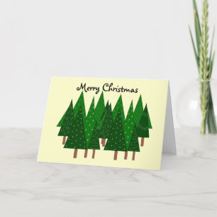 Groene Whimsical Bomen Feestdagen Kaart