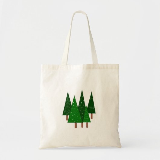 Groene Whimsical Bomen Tote Bag (Voorkant)