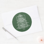 Groene Whimsical Doodle Kerstboom  Ronde Sticker (Envelop)