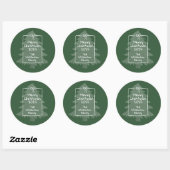 Groene Whimsical Doodle Kerstboom  Ronde Sticker (Vel)