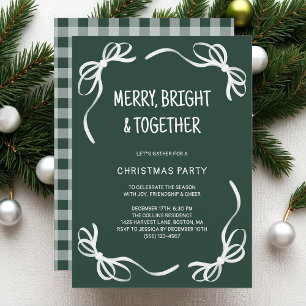 Groene Whimsical Hand Getekende Vrienden Kerstfees Kaart