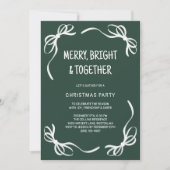 Groene Whimsical Hand Getekende Vrienden Kerstfees Kaart (Voorkant)