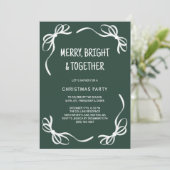 Groene Whimsical Hand Getekende Vrienden Kerstfees Kaart (Staand voorkant)