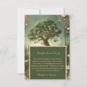 Groene Whimsical Middeleeuws Bos foto & bruiloft Bedankkaart (Achterkant)