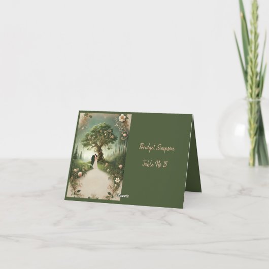 Groene Whimsical Middeleeuws Bos Gastenkaart Bedankkaart (Achterkant)