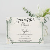 Groene Whimsical Save The Date Uitnodiging (Staand voorkant)