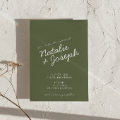 Groene Whimsical Zomer Foto QR Code Huwelijk Kaart