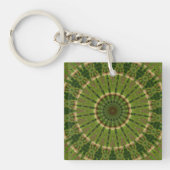 Groene Wiel Mandala / Grünes Rad Mandala Sleutelhanger (Voorkant)