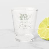 Groene Wieners & Tinis Grappige Martini Verjaardag Shot Glas (Achterkant)