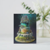 Groene Wiet Bruiloftstaart Briefkaart (Staand voorkant)