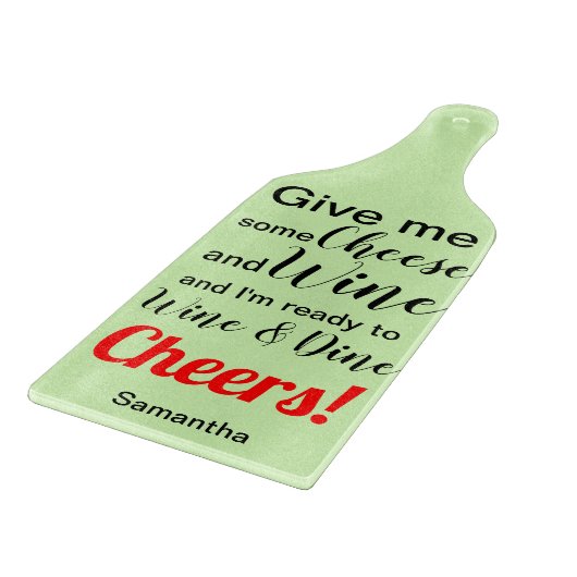 Groene wijnglas Humor Snijplank (Hoek)