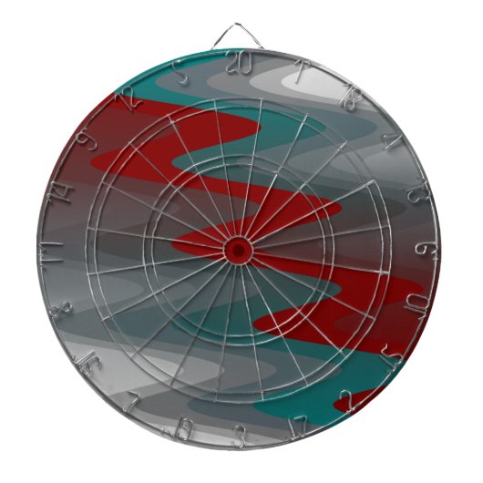 groene wijnrode grijze golven dartbord (Voorkant)