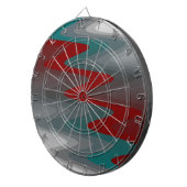 groene wijnrode grijze golven dartbord (Voorkant Rechts)