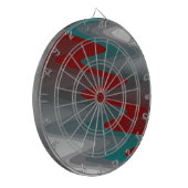 groene wijnrode grijze golven dartbord (Voorkant Links)