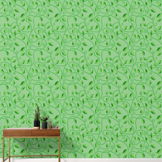 Groene wijnstok bladeren Wallpaper Behang (Hal)