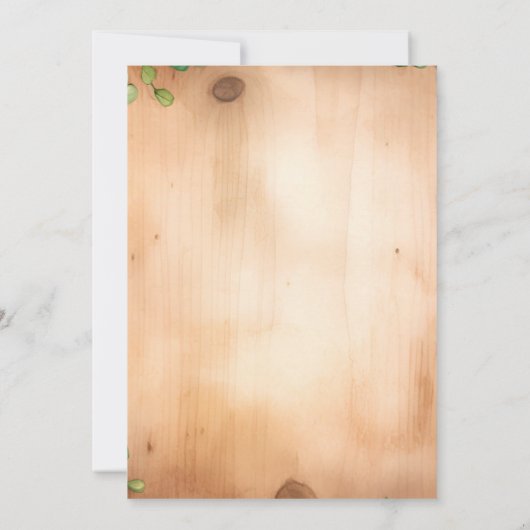 Groene wijnstok op hout St Patrick's Day rustieke  Kaart (Achterkant)