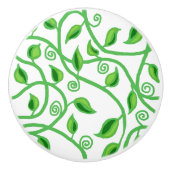 Groene wijnstokbladeren pezen keramische knop (Voorkant)