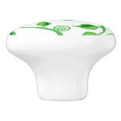 Groene wijnstokbladeren pezen keramische knop (Zijkant)