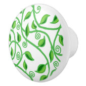 Groene wijnstokbladeren pezen keramische knop (Rechts)