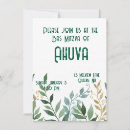 Groene wijnstokken elegante feestuitnodiging kaart