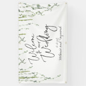 Groene wijnstokken Welkom op onze bruiloft 3x5' Spandoek (Verticaal)