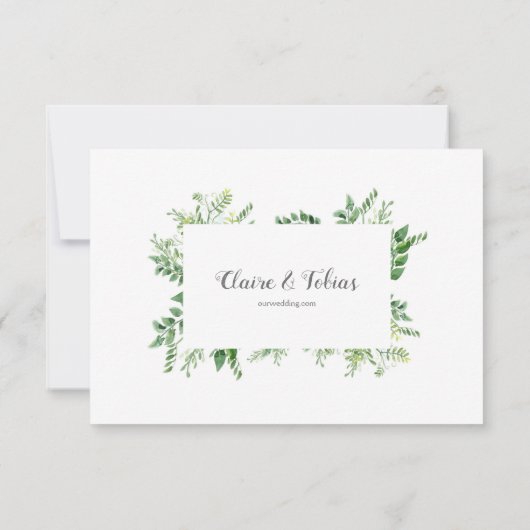 Groene Wild Herb Spring Foliage Save the Date Kaar Kaart (Achterkant)
