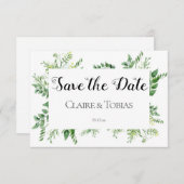 Groene Wild Herb Spring Foliage Save the Date Kaar Kaart (Voorkant / Achterkant)