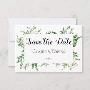 Groene Wild Herb Spring Foliage Save the Date Kaar Kaart