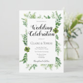 Groene Wild Herb Spring Foliage Wedding Kaart (Staand voorkant)