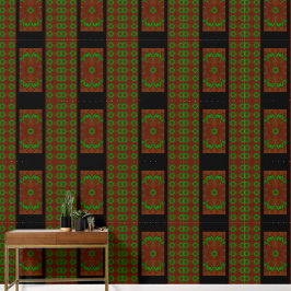 Groene Wildbloem in het rood Behang