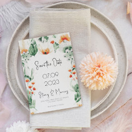 Groene Wildbloemen Lijst Opslaan De Datum Uitnodig Kaart