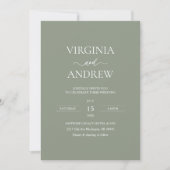 Groene Wilde Bloem Boho Bruiloft Modern Monogram Kaart (Voorkant)