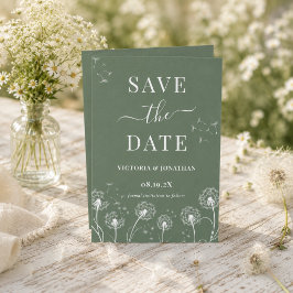 Groene Wilde Bloem Boho Bruiloft Save The Date