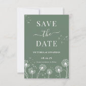 Groene Wilde Bloem Boho Bruiloft Save The Date (Voorkant)