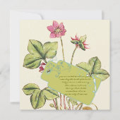 Groene Wilde Bloem Eetkamer Uitnodigingen (Voorkant)