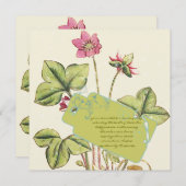 Groene Wilde Bloem Eetkamer Uitnodigingen (Voorkant / Achterkant)