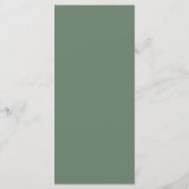 Groene Wilde Bloem Minimalistische Trouwdag Menu (Achterkant)