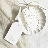Groene Wilde Bloem Rustieke Boho Baby Shower Cadeaulabel