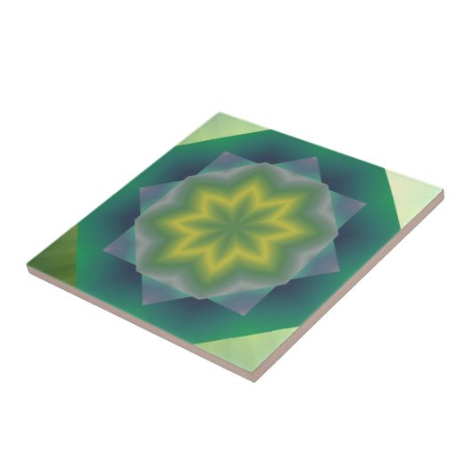 Groene wilde bloem tegeltje (Zijkant)