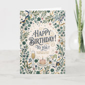 Groene Wilde Bloem Verjaardag Kaart (Voorkant)
