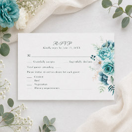 Groene Wilde Bloemen Botanische Trouw RSVP Kaart